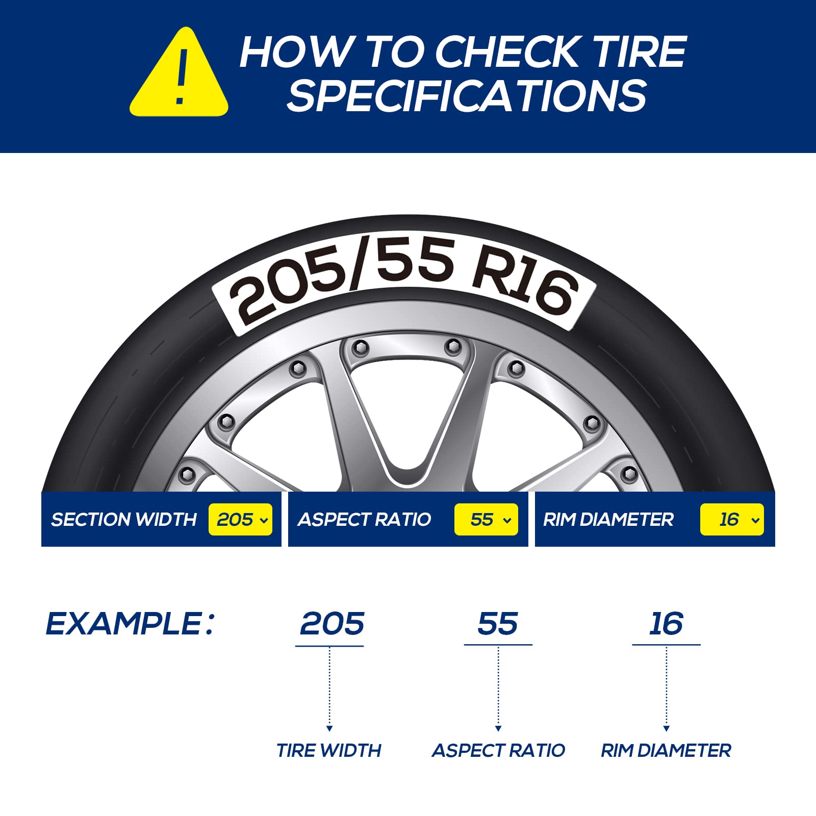 Snow Tire Chains for Car SUV Pickup Trucks, Universal Car Snow Chains, Snow Traction for Tires, Fit for Tire Width 195 205 215 220 225 235 240 245 255 265