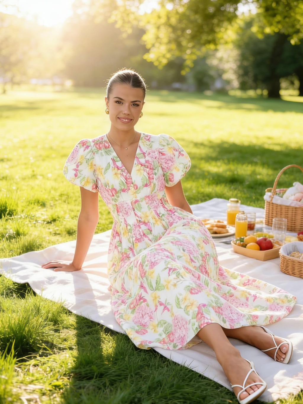 Flessibili Womens Short Sleeve Floral Maxi Dresses 2026 Spring Wedding Guest Party Summer Dress Pink Hydrangea X-Large