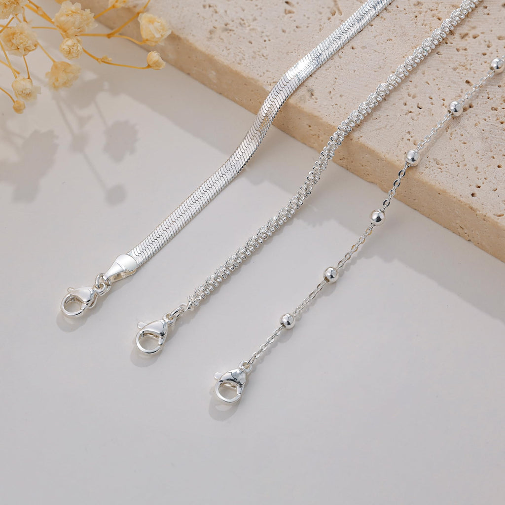 Silver Plated Layered Bracelets Bracelets Set for Women Silver Dainty Link Chain Bracelet Stackable Jewelry Gifts for Women
