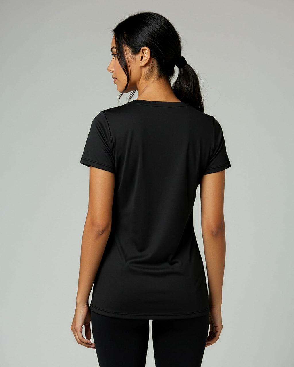 Real Essentials 5 Pack: Women's Dry-Fit Short Sleeve V Neck T Shirt Workout Fitness Yoga Top Tee, Set 5, XXL
