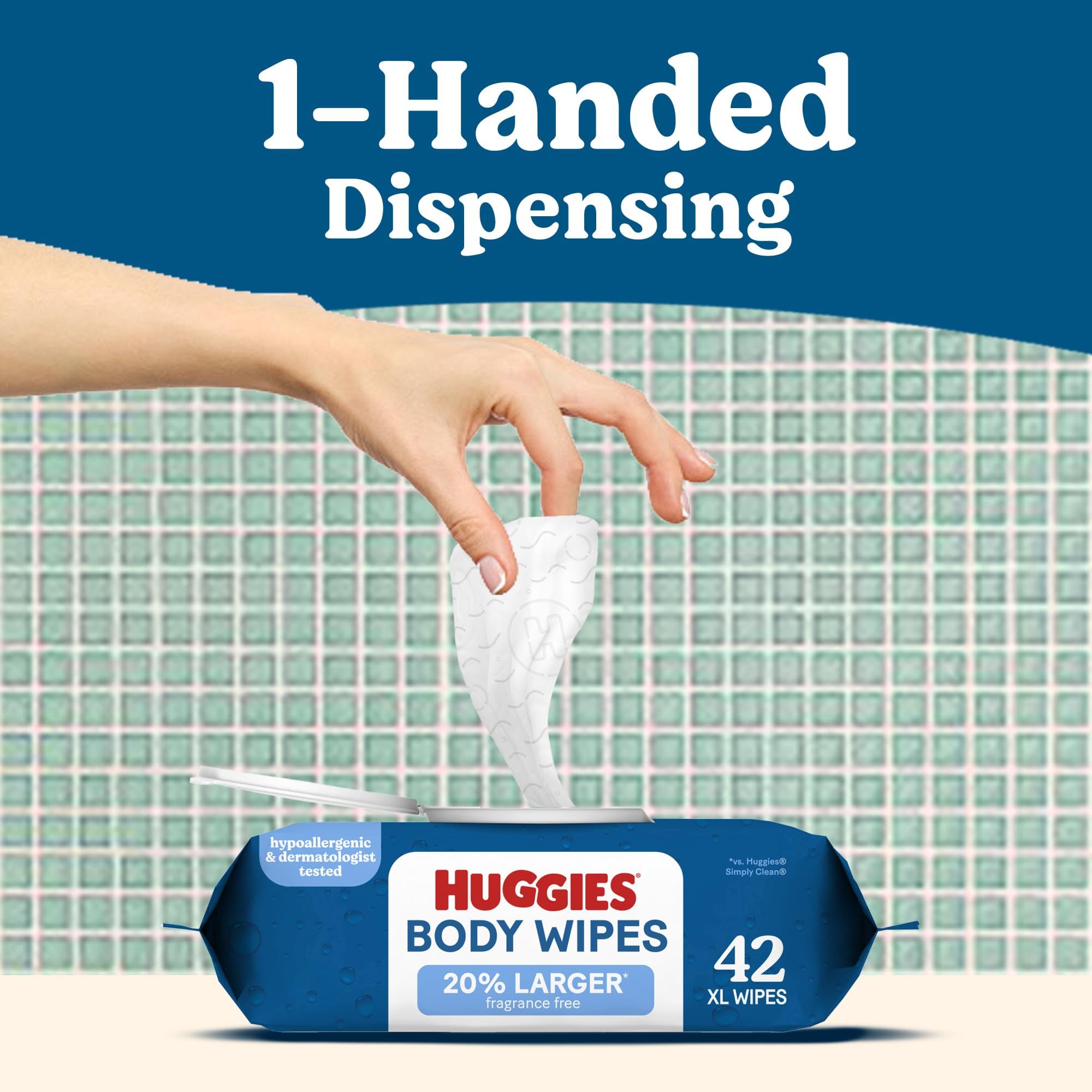 Huggies Extra Large Unscented Wipes, 1 Flip-Top Pack, 42 Count