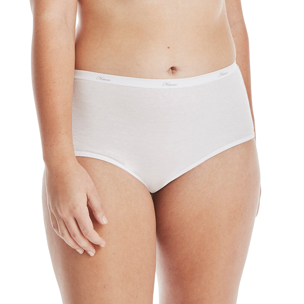 Hanes womens Cotton briefs underwear, 6 Pack - Brief White, 8 US