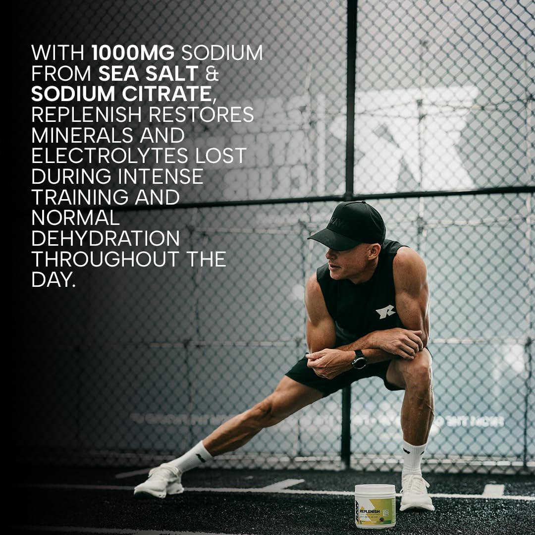 RAW Replenish, Premium Electrolytes Powder Recovery Formula, Lemon Lime (60 Servings) - Flavored Electrolyte Drink Mix Supplement for Hydration, Replenishment, Endurance & Performance Workouts