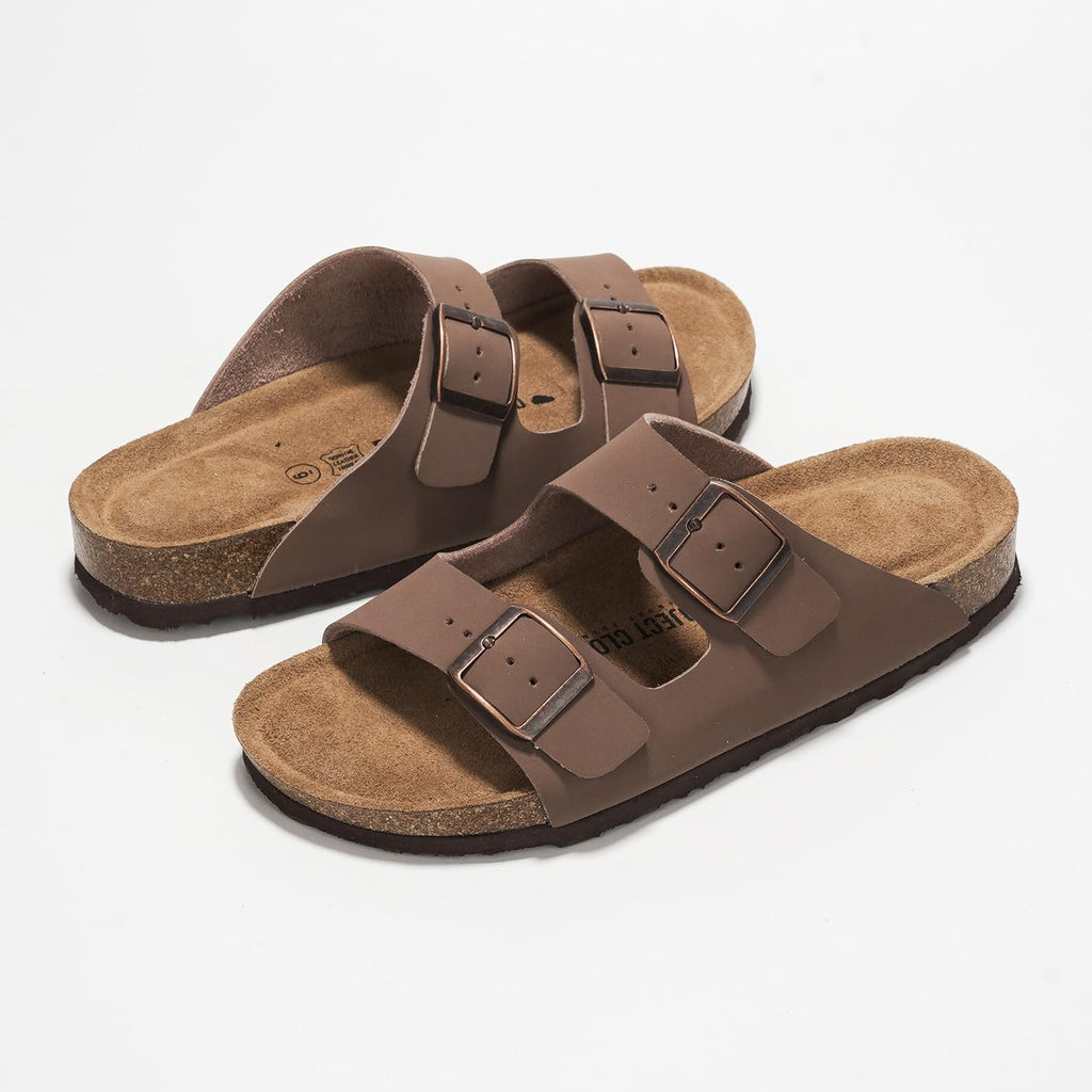 Project Cloud 100% Genuine Leather Flat Sandals Women 2026 Beach Essentials Womens Sandals Memory Foam Vacation Essentials Slides for Women Footwear (Venita, Tan, 8)