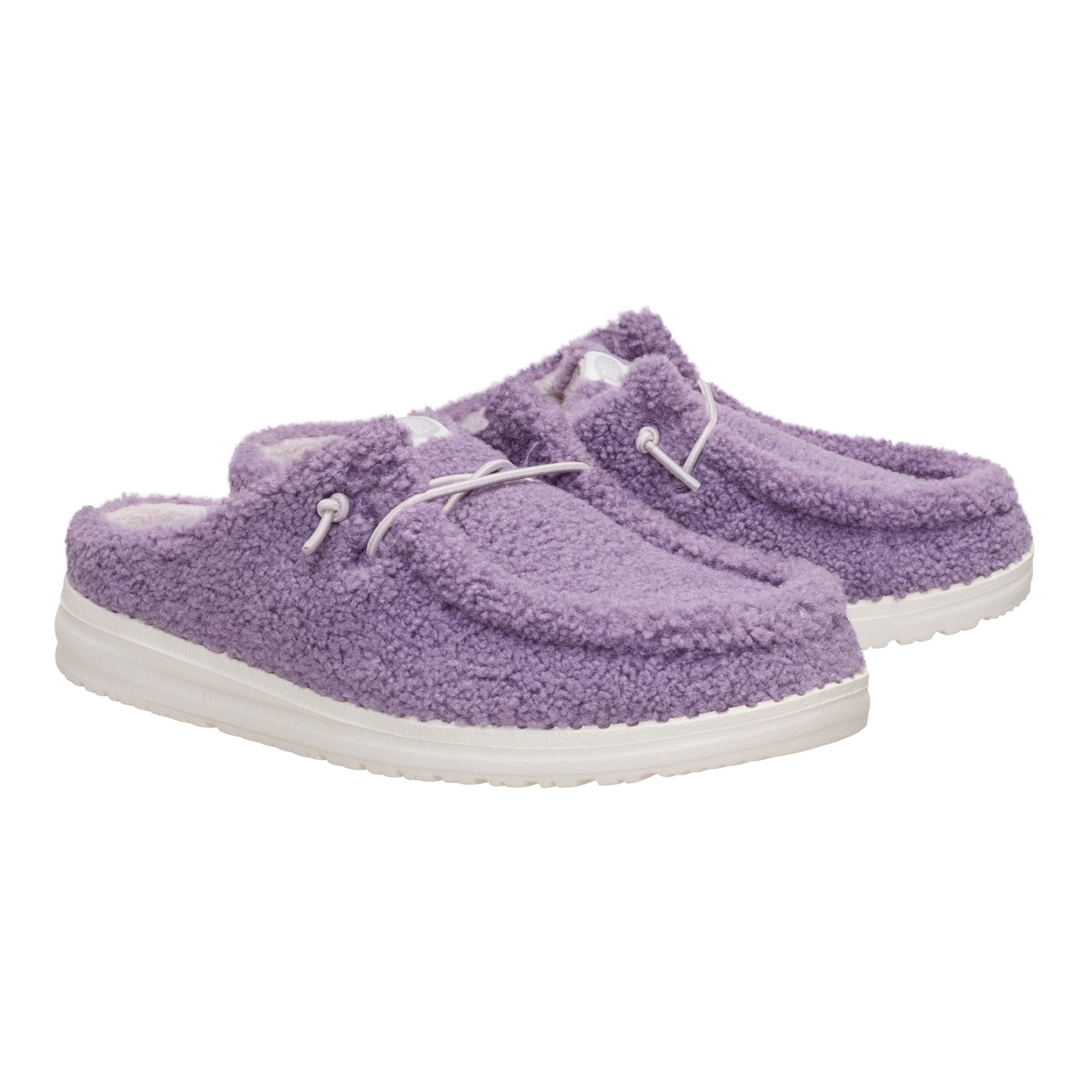 HEYDUDE Wendy Slip Sherpa Purple Ash Size 8, Women’s Shoes, Slip-on Mules, Comfortable & Light-Weight