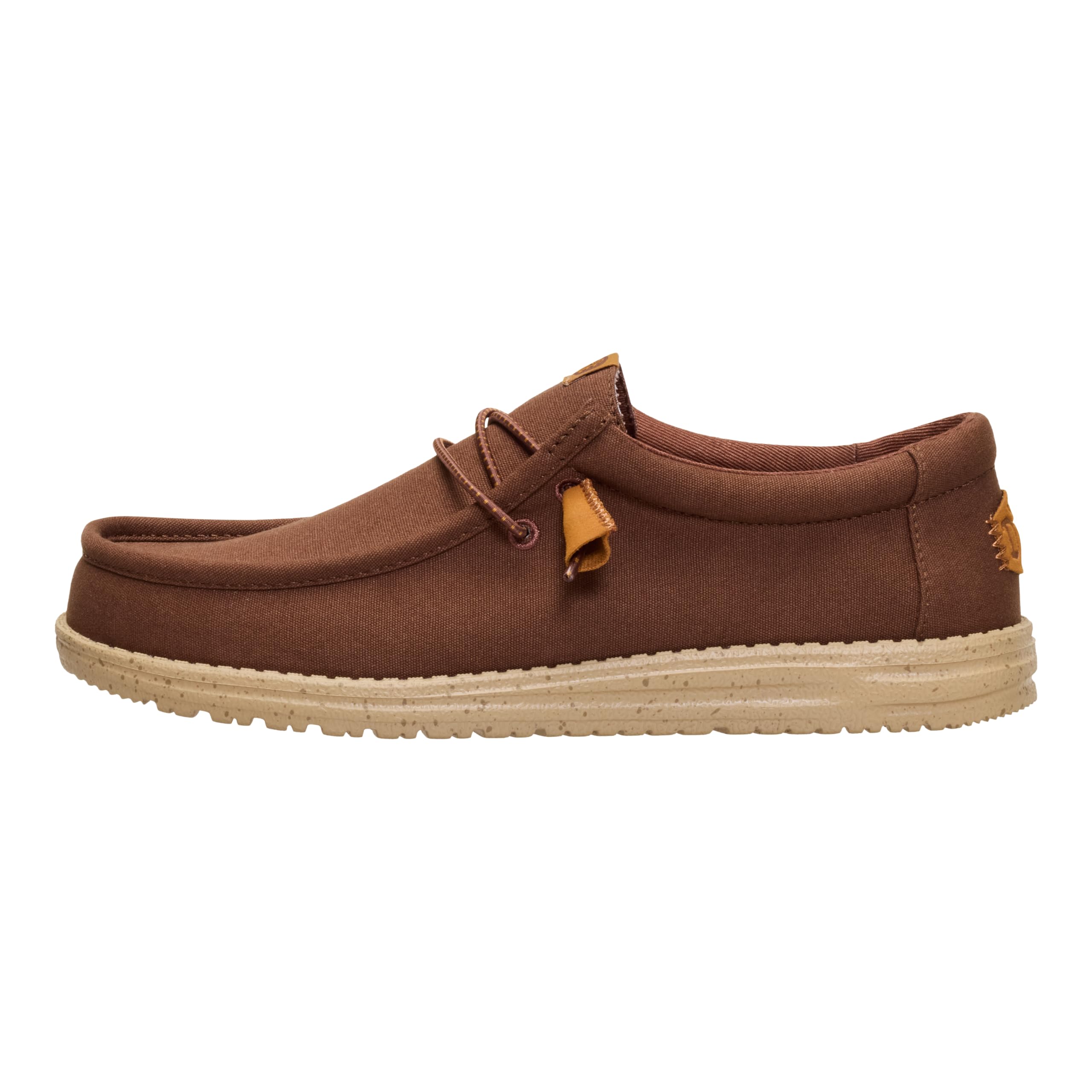 HEYDUDE Men's Wally Canvas Brown Size 11, Men’s Shoes, Slip-on Loafers, Comfortable & Light-Weight