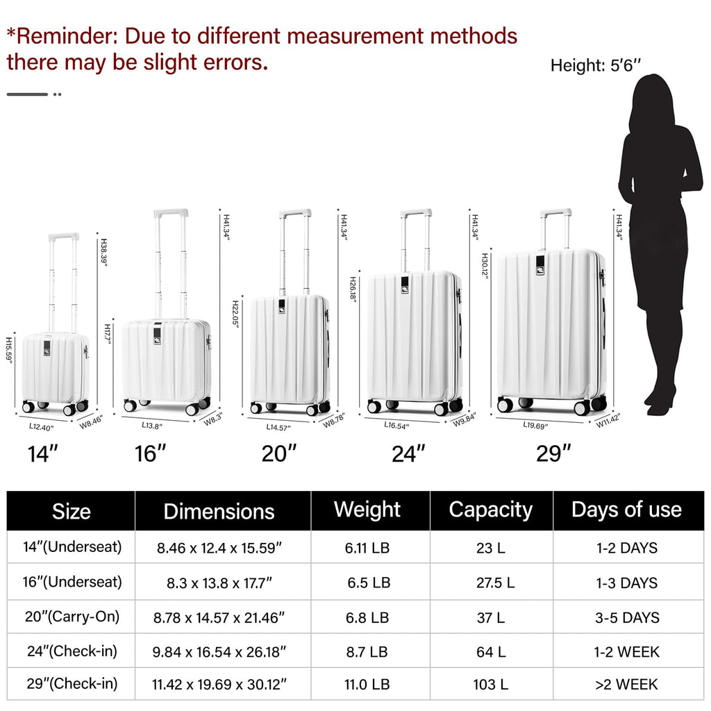 Hanke Luggage Sets 2 piece Carry On Luggage with Wheels PC Hard Shell Suitcases Lightweight Checked Travel Luggage Large Travel Suitcase Woman Men 20/29 Inch （Brown）