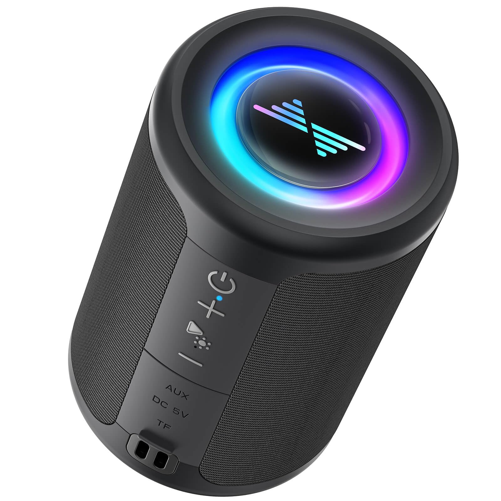 LENRUE Small Portable Bluetooth Speaker with Lights, TWS Stereo Surround Sound, Type C Powered, Bluetooth 5.3, AUX TF Card Input, Wireless for Outdoor Home, Coolest Gifts