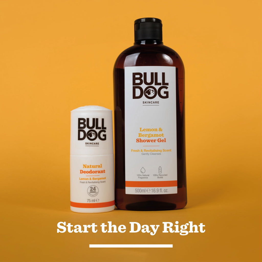 Bulldog Skincare Lemon & Bergamot Shower Gel for Men, Natural, Refreshing Men's Shower Gel, 500 ml