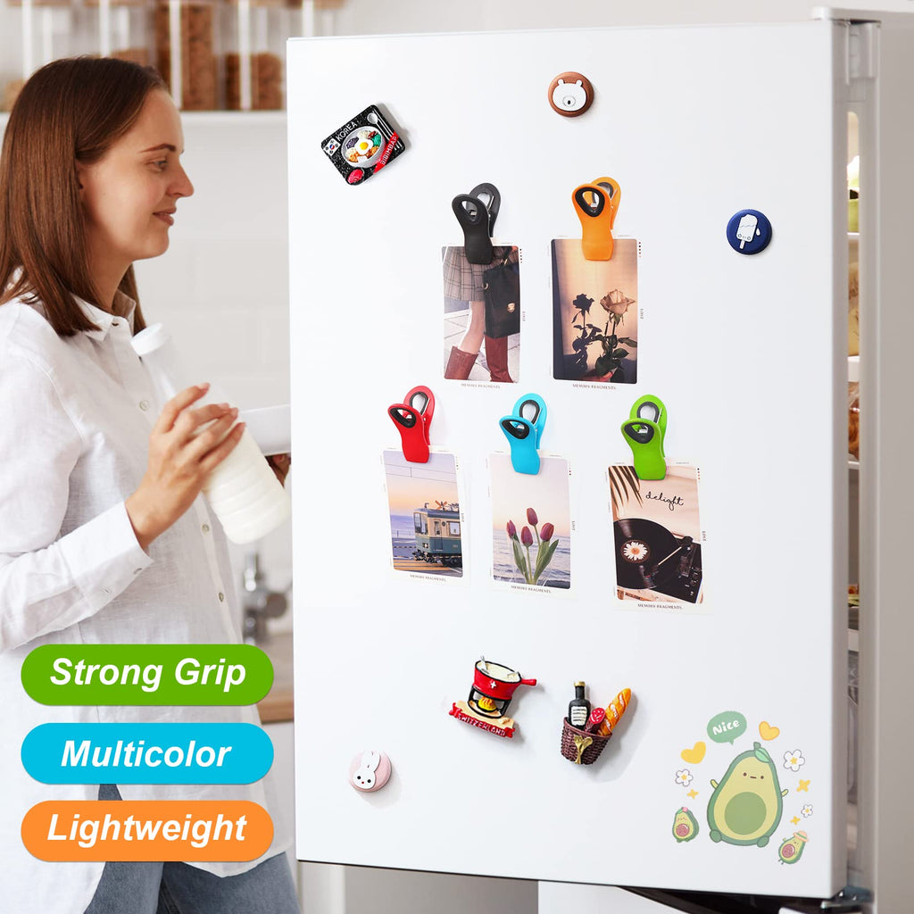 Jetmore 12 Pack Chip Clips Bag Clips, Magnetic Bag Clip for Food Storage Heavy Duty, Plastic Food Clip for Chips, Snack, Kitchen, Refrigerator, Garden, Sewing, Fabric, Clothes Pins