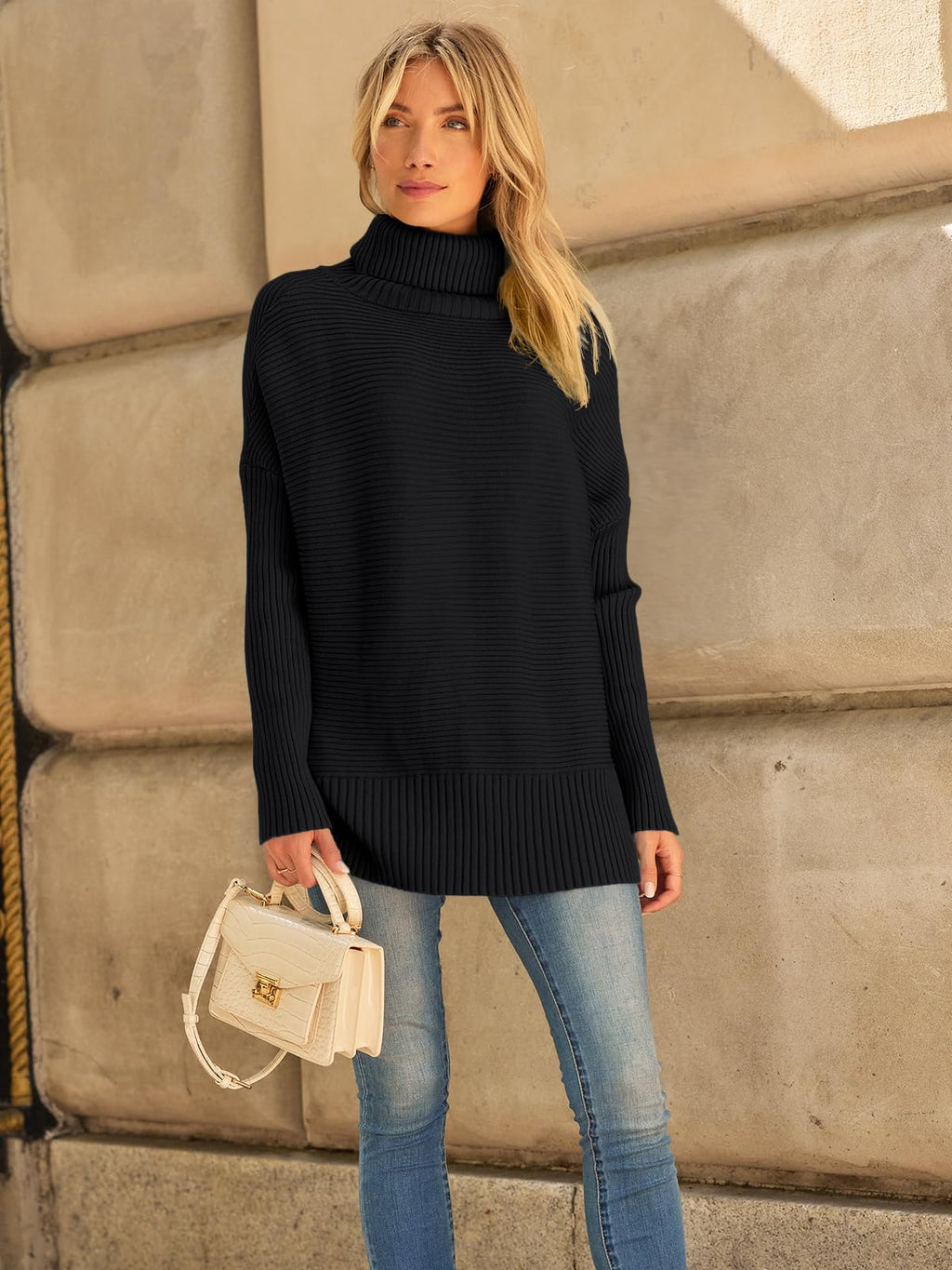 LILLUSORY Womens Turtleneck Oversized Tunic Early Fall Fashion Must Have Sweaters 2025 Casual Long Pullover Plus Size Winter Cute Poncho Cozy Work Old Money Clothes Outfits Clothing Tops Leggings