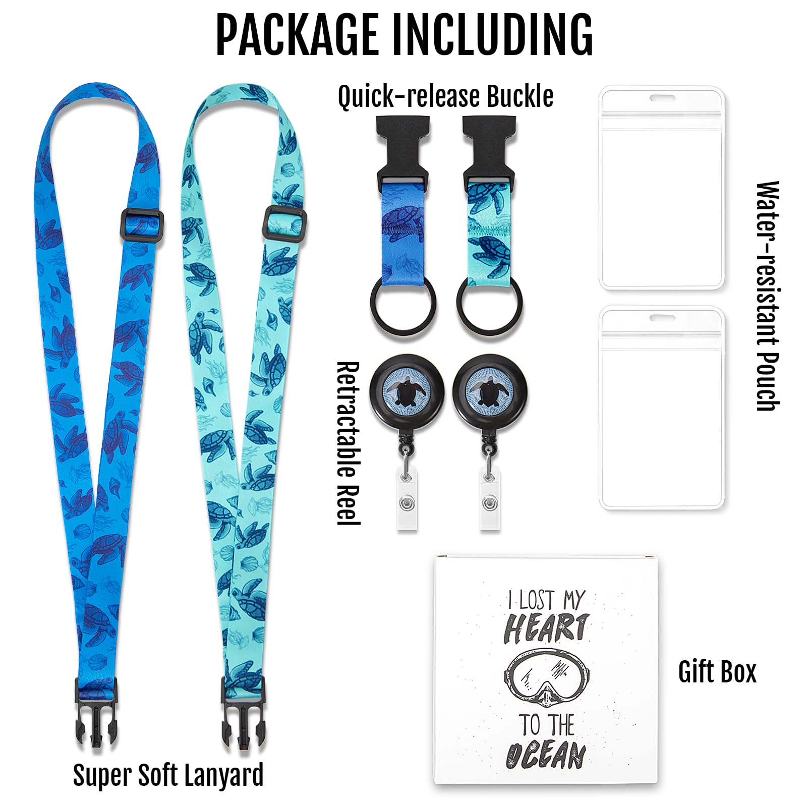 MNGARISTA Cruise Lanyards, Adjustable Lanyard with Retractable Reel, Waterproof ID Badge Holder for All Cruises Ships Key Cards, 2pack