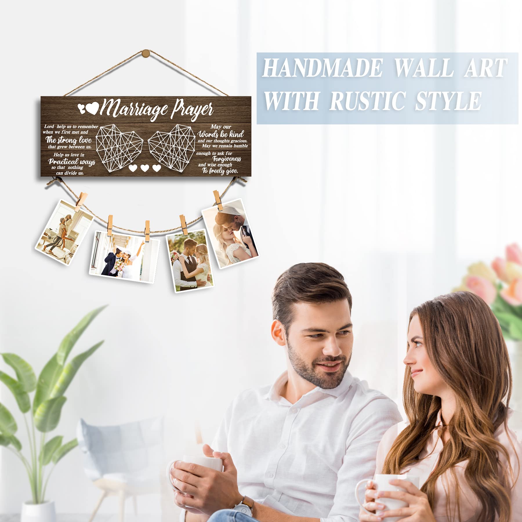 Wedding Gifts,Bachelorette & Bridal Shower Gifts for Bride and Groom Engagement Present for Wife NewlyWed Couple Marraige Prayer Photo Holder