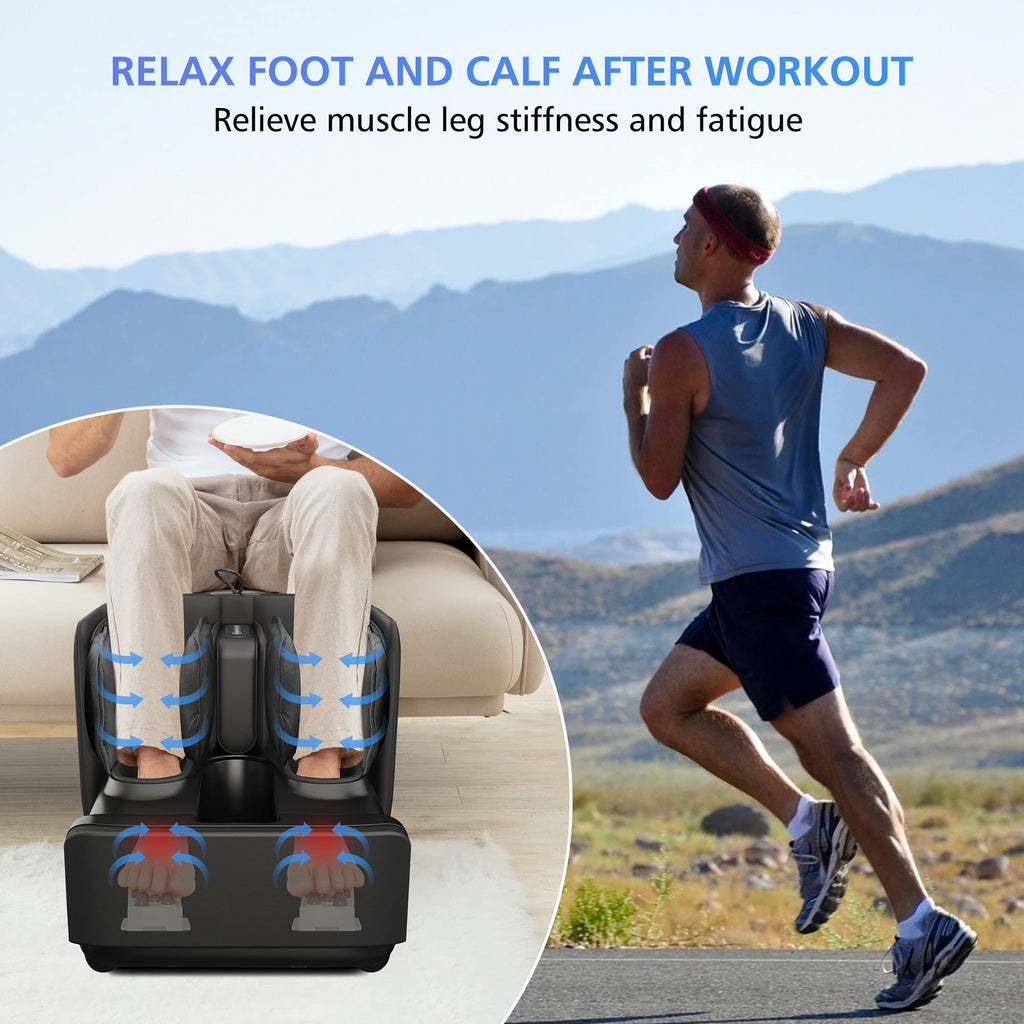 COMFIER 2 in 1 FSA Foot Massager Machine, HSA Shiatsu Foot and Calf Massager with Heat,Kneading,Vibration,Compression Massagers for Feet Health,Ankle & Leg Tired,Plantar Fasciitis,Gift for Men Women