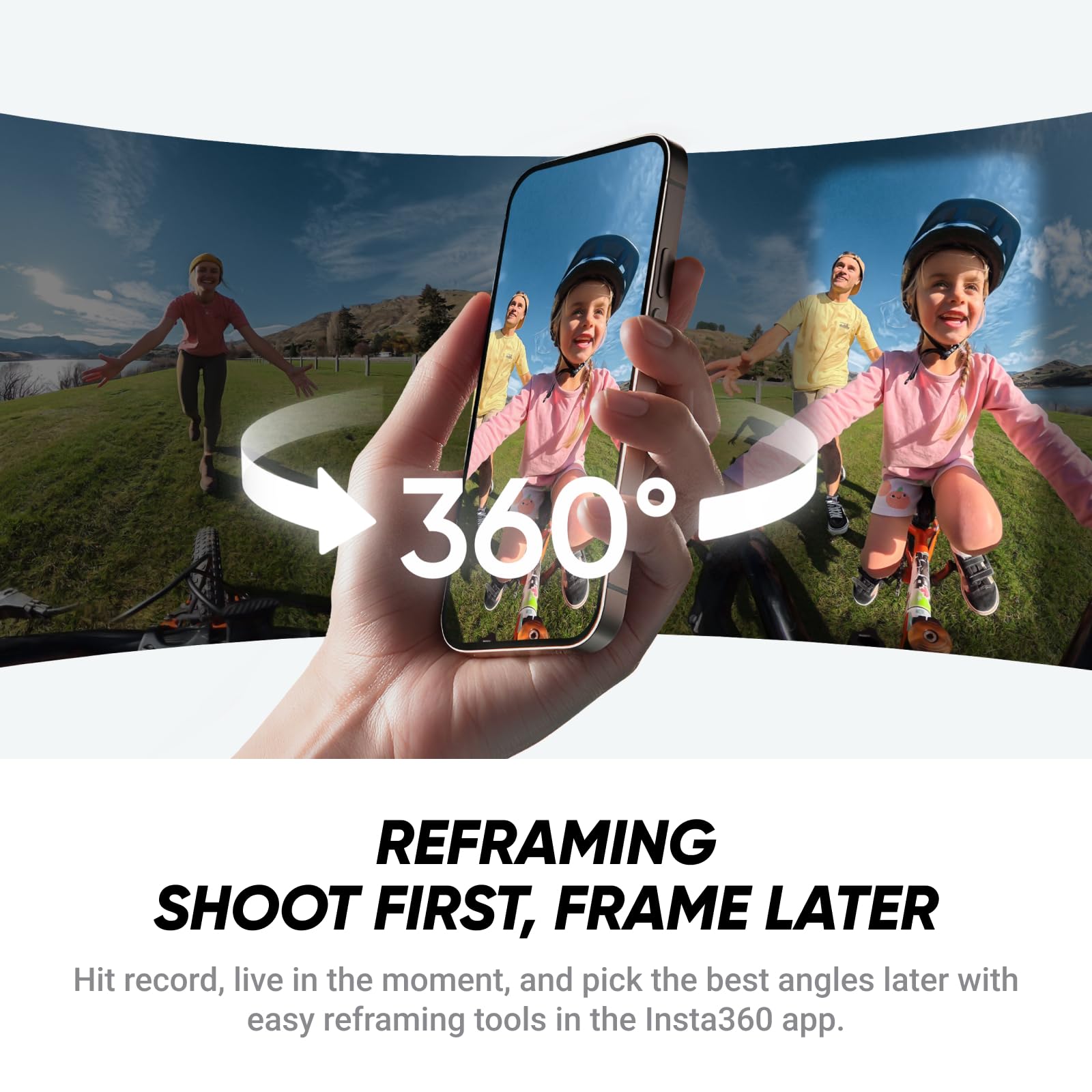 Insta360 X4 Air - Lightweight 165g 8K 360 Camera, Invisible Selfie Stick Effect, Replaceable Lenses, Shoot First & Frame Later, Built-in Wind Guard, FlowState Stabilization, AI-Powered App