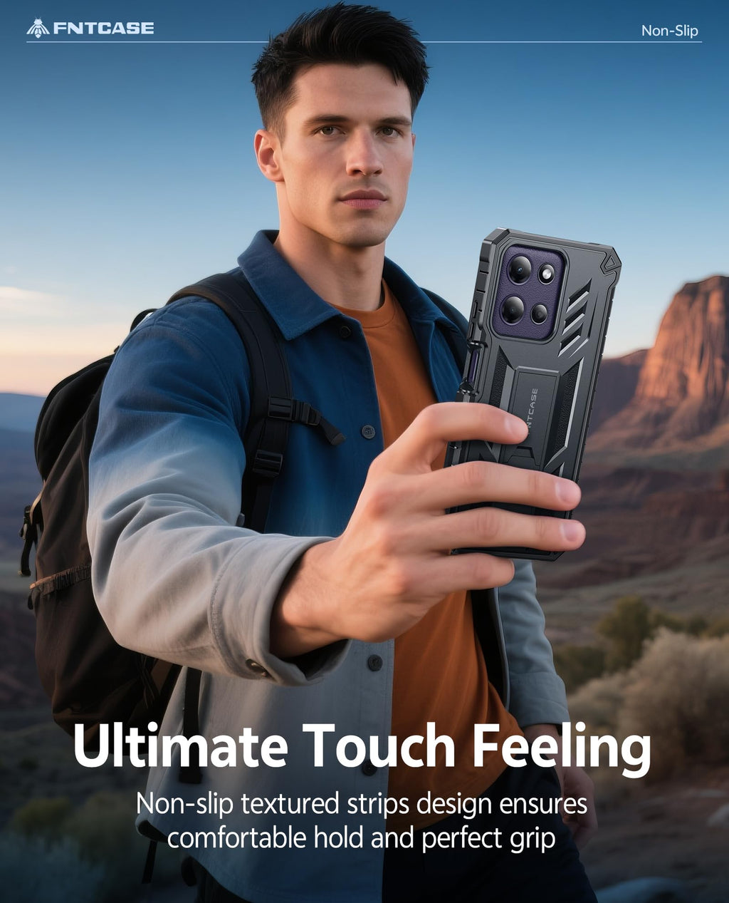 FNTCASE for Motorola Moto G-Power-5G-2026 Case: for Moto G Power 5G 2025 Case with Kickstand | Built-in Screen Protector Military Grade Drop Proof Protection Rugged Shockproof Protective Sturdy Black