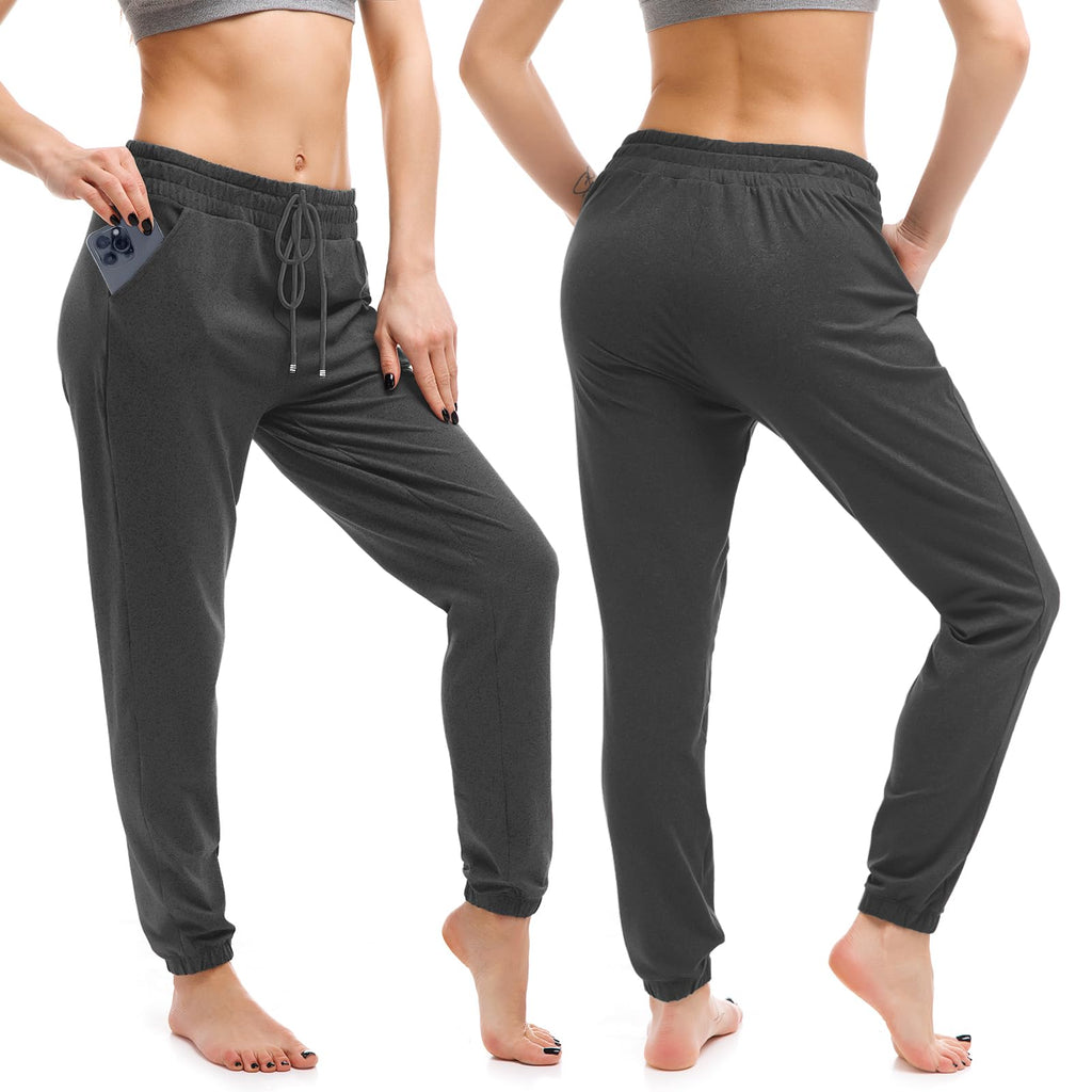 Walifrey Womens Joggers with Pockets, Drawstring Sweatpants Women for Lounging Jogging Gym and Workout DeepGrey,1 Pack DeepGrey XL
