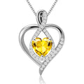 AXRGBF 925 Sterling Elegant Heart Pendant Silver Infinity Birthstone Necklace for Women-Ideal Gift for Wedding Mothers Day Anniversary Valentine's Day/Birthday Girlfriend Mom Wife (Silver-11-Nov)