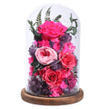 lovenfold Flowers for Delivery Preserved Flowers Rose in Glass Dome,Reddish Rose Forever Flowers Birthday Gifts for Women Mom Grandma Friend Gifts for Her,Home Decor