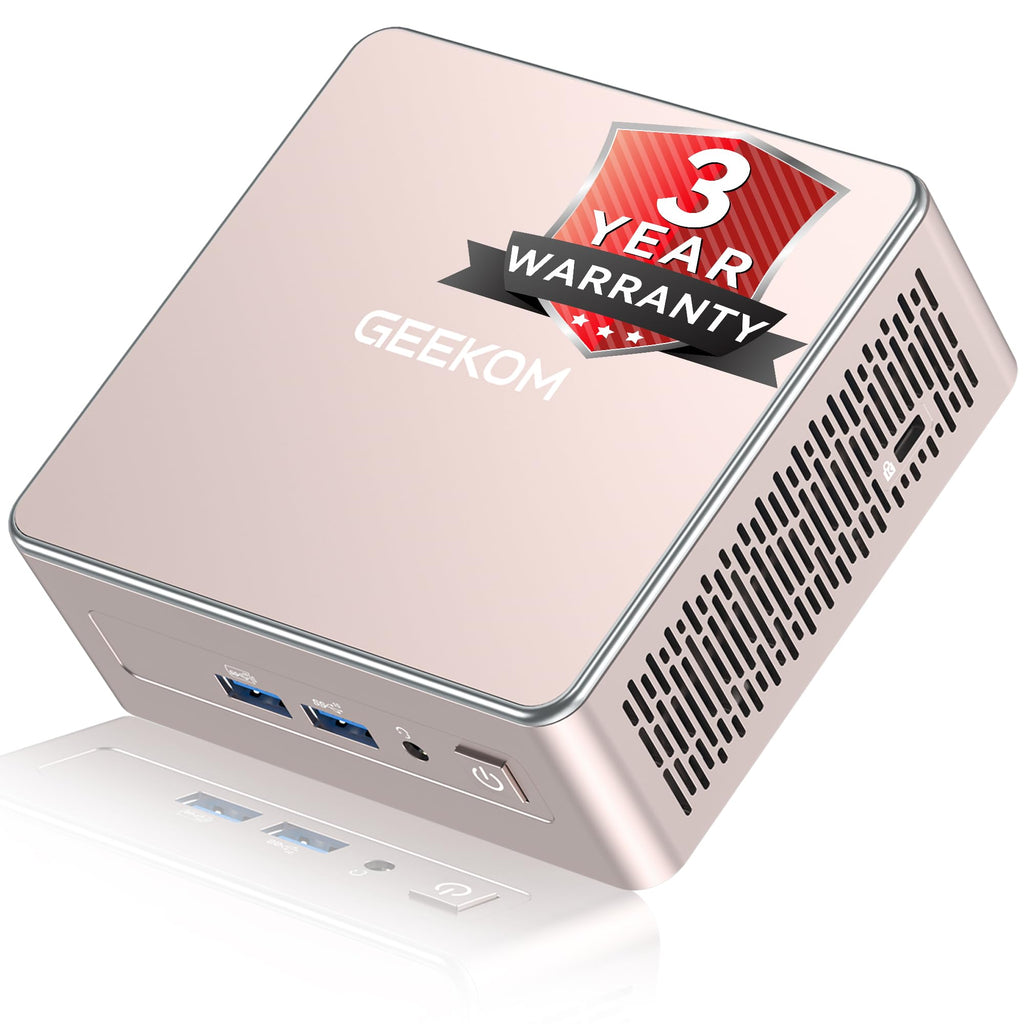 GEEKOM A5 Mini PC (3-Year Coverage) with AMD Ryzen 5 7430U, 16GB RAM(Expandable, Not LPDDR), 512GB NVMe SSD, Windows 11 Pro Desktop Computer, 8K Quad Display, HDMI 2.0, SD 4.0 Slot, Bunsiness Home