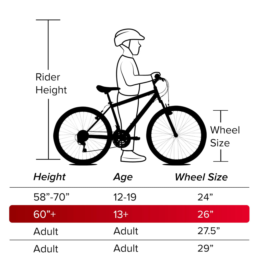 Huffy North Peak 26-Inch Men's Mountain Bike, Durable Hi-Ten Steel Frame, 15-Speed Twist Shifter, Front and Rear Linear-Pull Brakes, All-Terrain Tires, Padded ATB Saddle