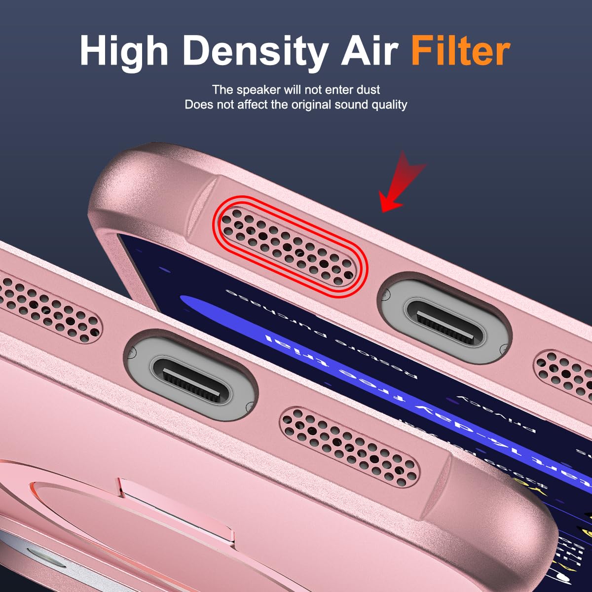 SKYLMW Phone Case Compatible with iPhone 17 Pro Case with Invisible Magnetic O-Ring Stand Military-Grade Phone Case for iPhone 17 Pro 6.3" [Compatible with Mag-Safe][Great Grip Feeling], Rose Gold