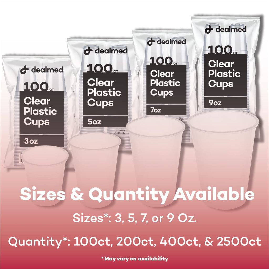 Dealmed Professional 3 oz. Disposable Plastic Cups - 100% Recyclable for Healthcare, Dental, Veterinary & Food Service Use (Pack of 100)