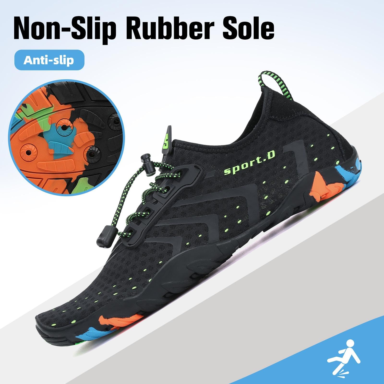 SAGUARO Quick-Dry Water Shoes for Women – Swim Shoes, Beach Shoes, Aqua Shoes with Lightweight, Breathable for Pool & Outdoor Black 8
