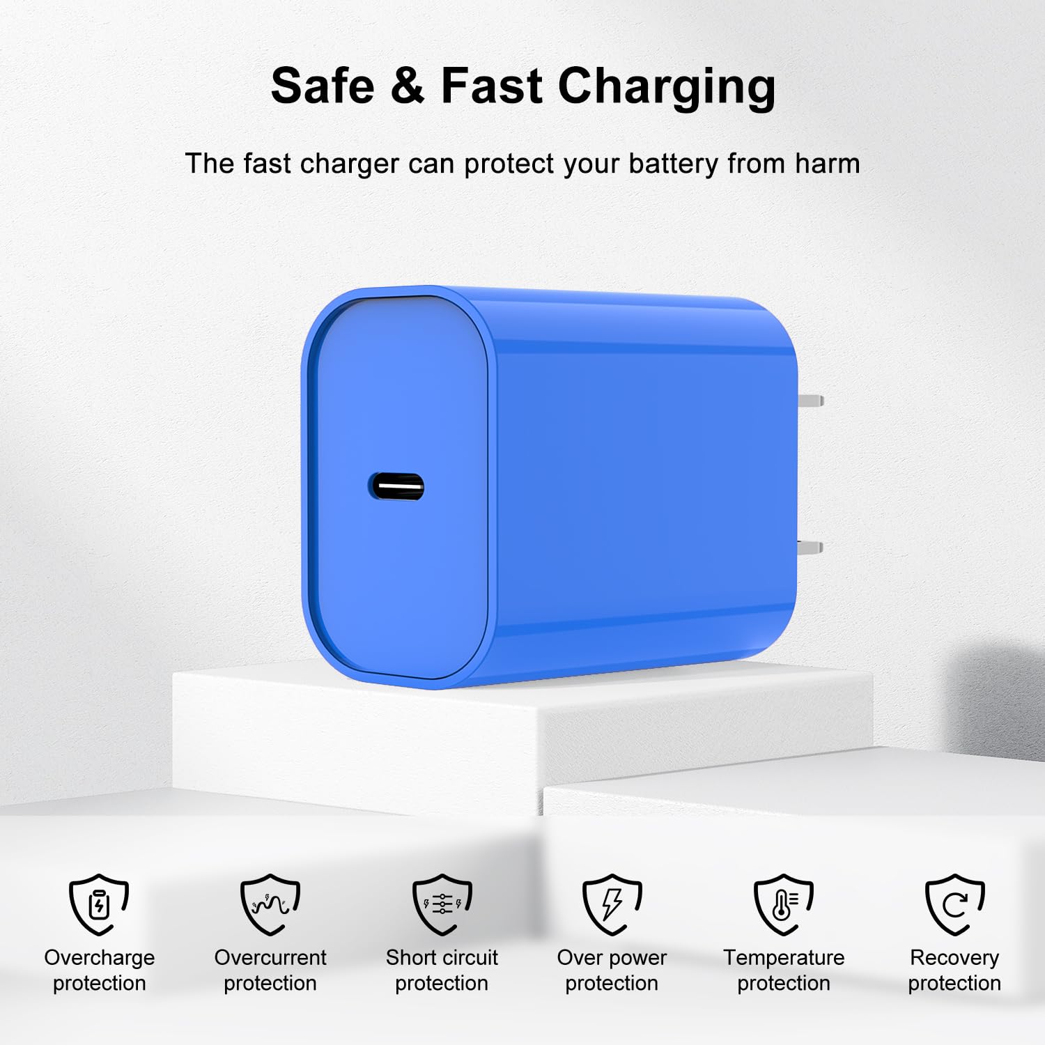 Fast Charger for iPhone Charger Fast Charging 6ft Lightning Cable,for iPhone 14 13 12 Pro Max Charger Fast Charging with 20W USB C Charger Block,Type C to Lightning Cord for iPhone 11 Pro Max/XS-Blue