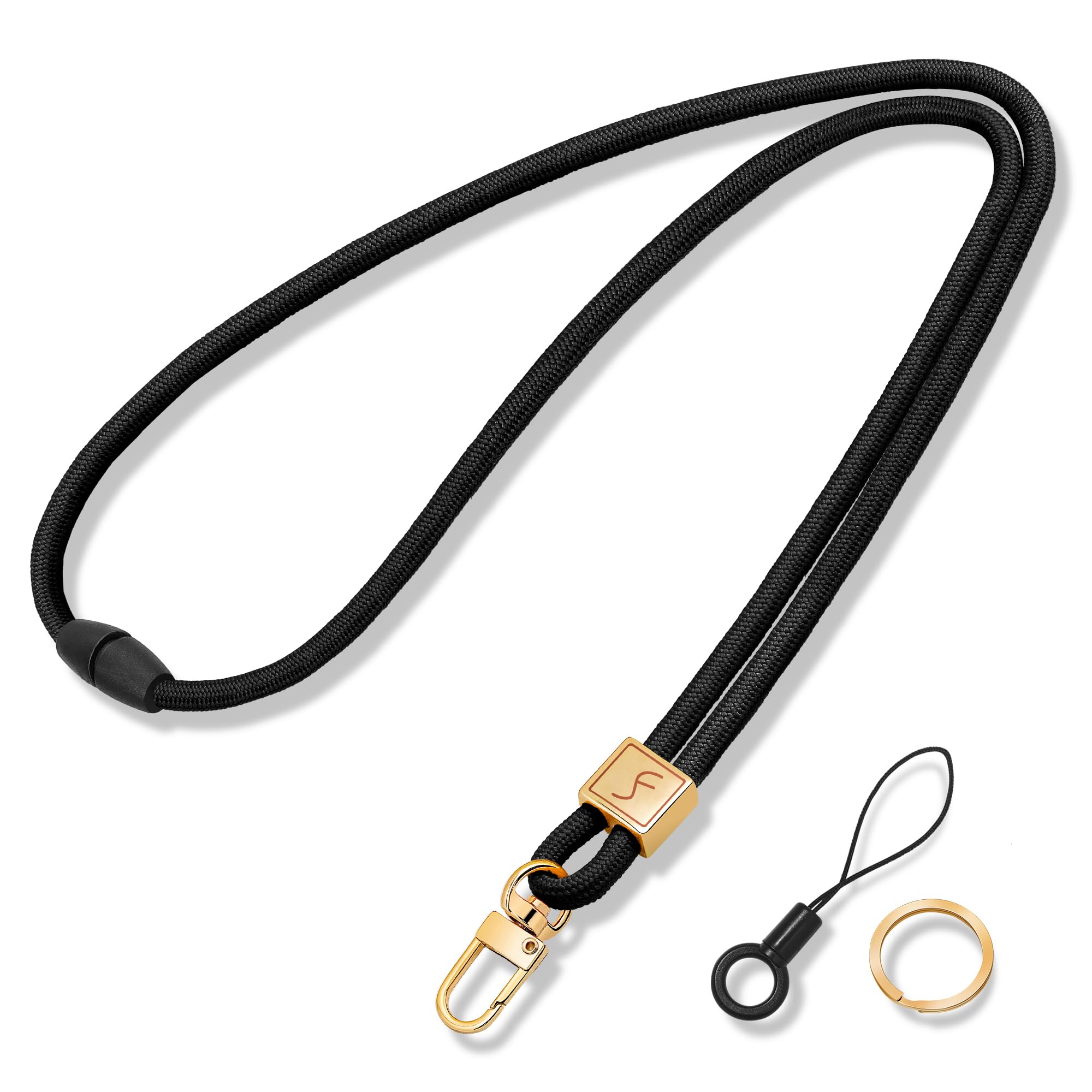 Fishent Lanyard, Cute Neck Lanyards for Keys ID Badges Holder, Keychain Key Teacher Lanyard with Safety Breakaway Buckle for Women Men, Black