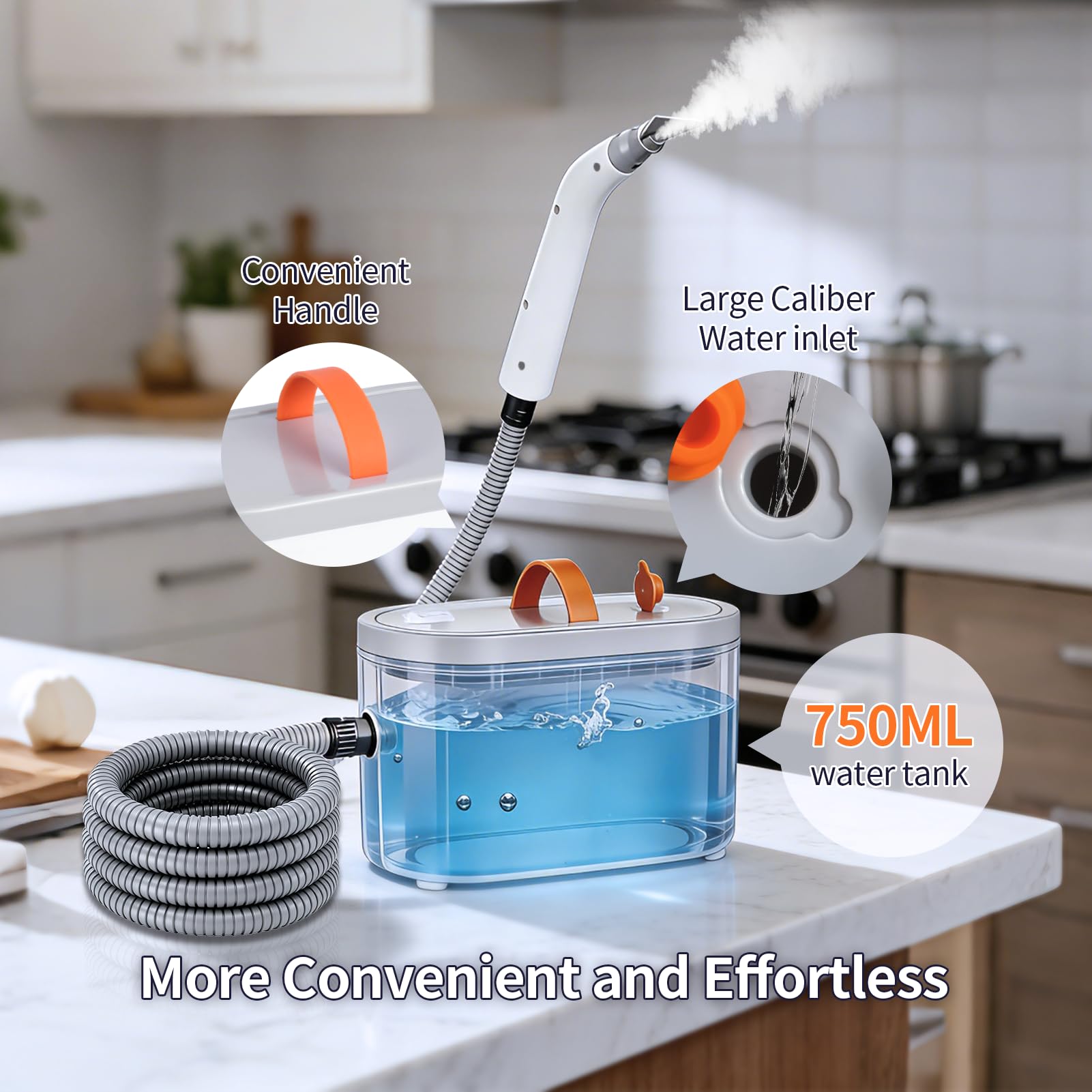 GourragePro Steam Cleaner for Home, Portable Handheld Steamer for Cleaning, 15s-Fast Heat-Up,steamer for car detailing,Home, Kitchen, Bathroom, Tile, Grout, Floor