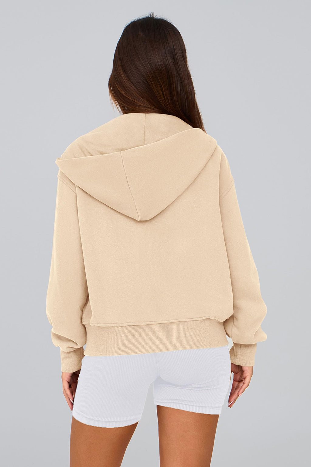 PRETTYGARDEN Hoodies for Women Sweatshirt Zip Up Hoodie Fall Fashion 2026 Trendy Long Sleeve Jackets Winter Clothing Outfits (Apricot,Medium)