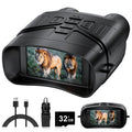 HEXEUM Night Vision Goggles, 4K Night Vision Binoculars for Adults with 5000mAh Battery, 3" HD Screen & 32GB Card for Hunting, Wildlife Observation, Security