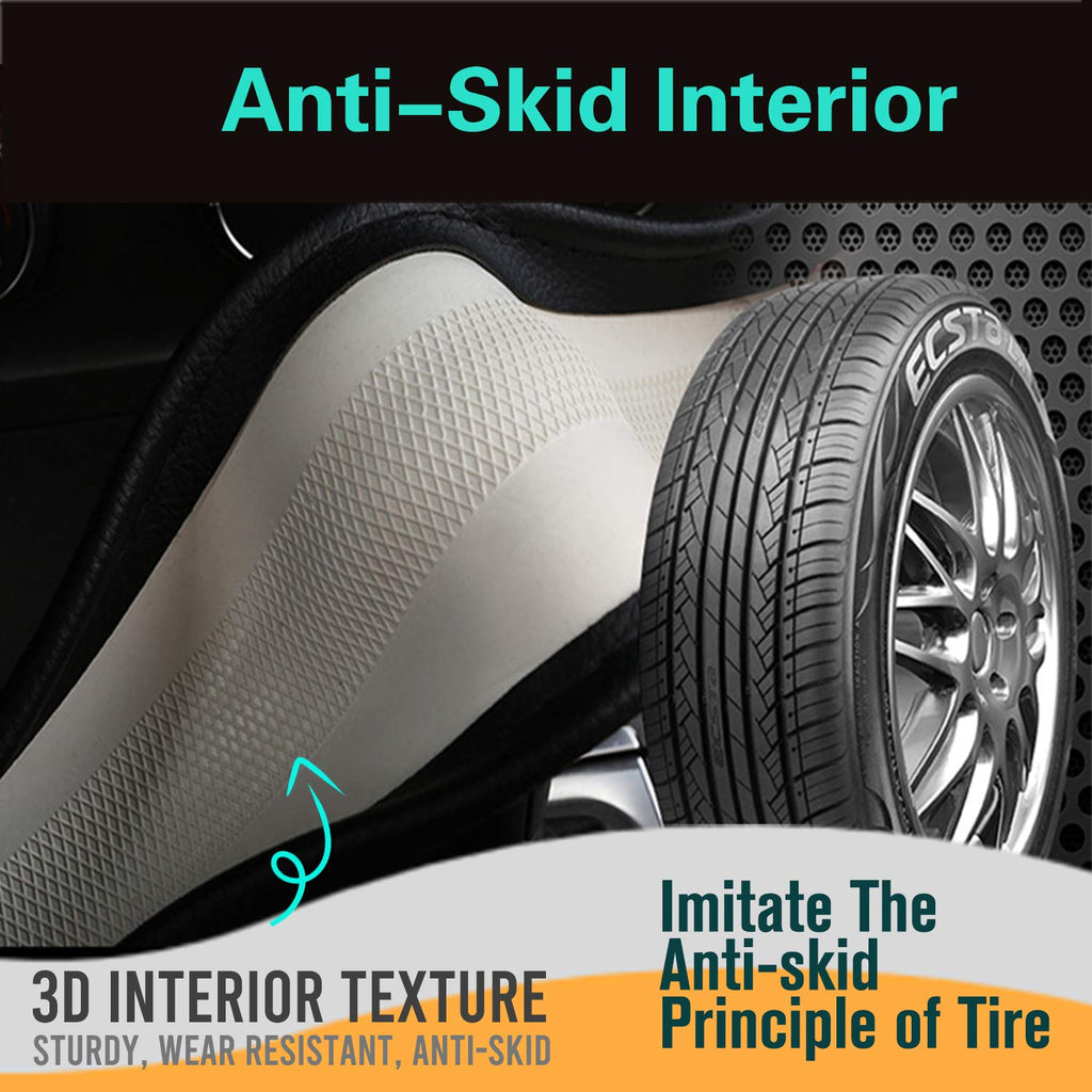 PINCTROT Steering Wheel Cover Great Grip with 3D Honeycomb Anti-Slip Design, Universal 14.5-15 Inch (All Black)