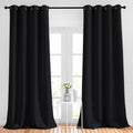NICETOWN Black Out 108 inch Curtains for Bedroom - Thermal Insulated Solid Grommet Blackout Window Treatments Sound Reducing for Living Room/Boys Room, 2 Panels