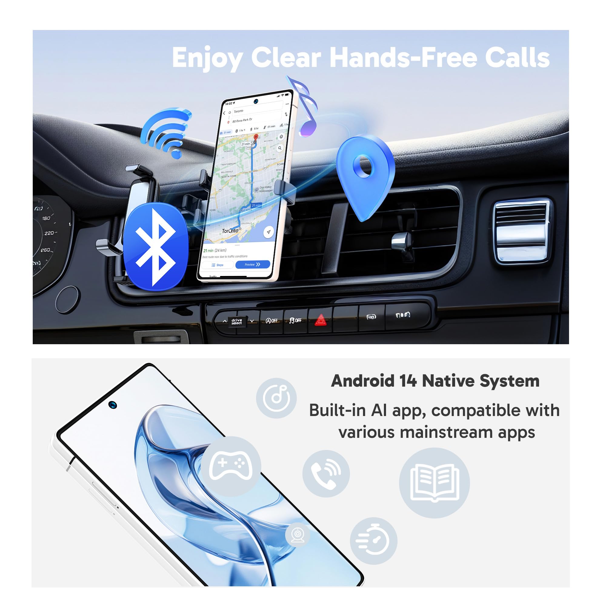 I25 Ultra Unlocked Cell Phone Built in Pen Smartphone 6.99" HD Screen Unlocked Phones, Android 14 Phone, 8G RAM+256GB, 48MP Camera, Battery 7000mAh, Dual SIM/Fingerprint Lock/Face ID/AI App(Sliver)