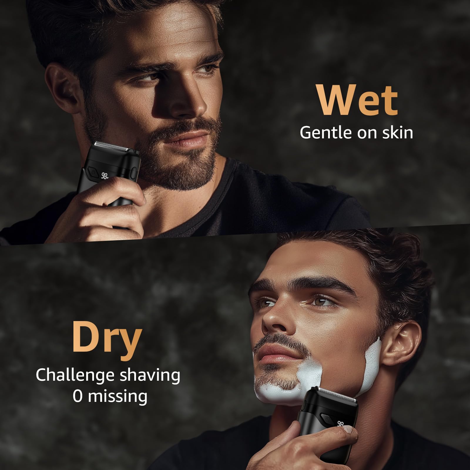 Mbzoey Electric Foil Shavers for Men: Mini Electric Razor for Face - IPX7 Waterproof Cordless Razor with LED Display & Fast Charge - Micro-Comb Technology & Precision Blades