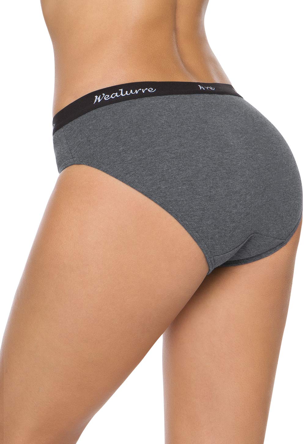 Wealurre Womens Underwear Cotton Bikini Breathable Sport Low Rise Panty for Women Multipack(6001M,Dark)