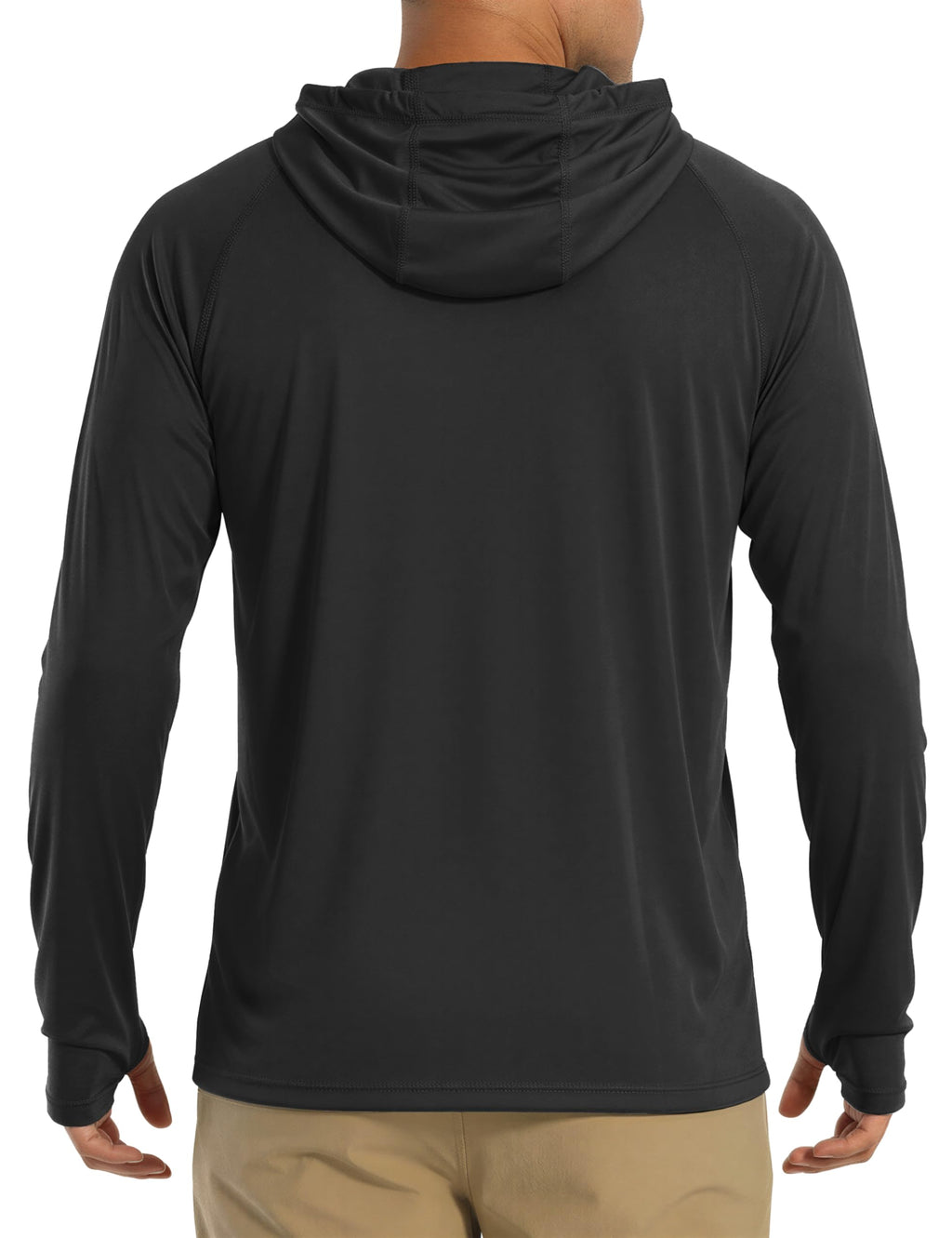 Fishing Shirts for Men UPF 50+ Performance Hoodie Shirts Long Sleeve Sun Protection Moisture Wicking Dry Fit Shirts Active T-Shirt Black