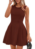 PRETTYGARDEN Summer Dresses for Women 2026 Elegant Classy Spring A Line Business Casual Work Graduation Cocktail Short Dress (Brick Red,XX-Large)