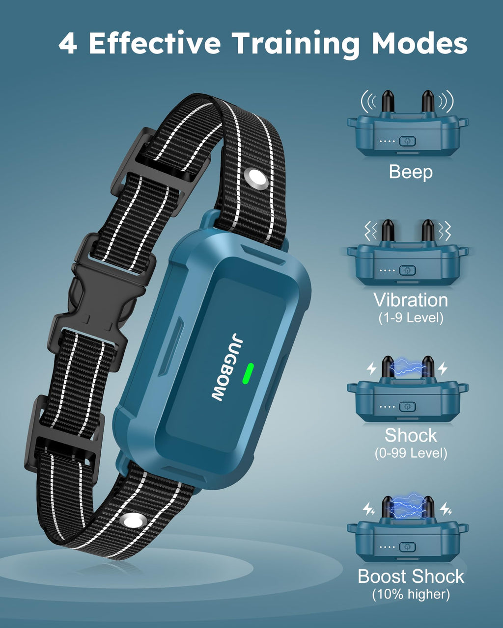 Jugbow Dog Shock Collar - 4200FT Dog Training Collar with Remote, IPX7 Waterproof Electric Collar with 4 Training Modes, Security Lock, Rechargeable e-Collar for Dogs 10-120lbs
