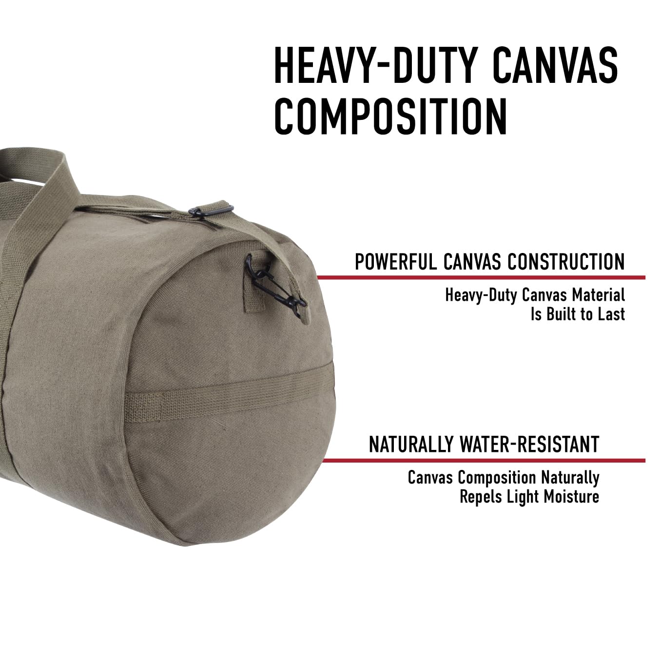 Rothco Canvas Shoulder Duffle Bag Duffel Gym Bag for Men Women Sports Duffel Bag, Olive Drab, 19 Inches