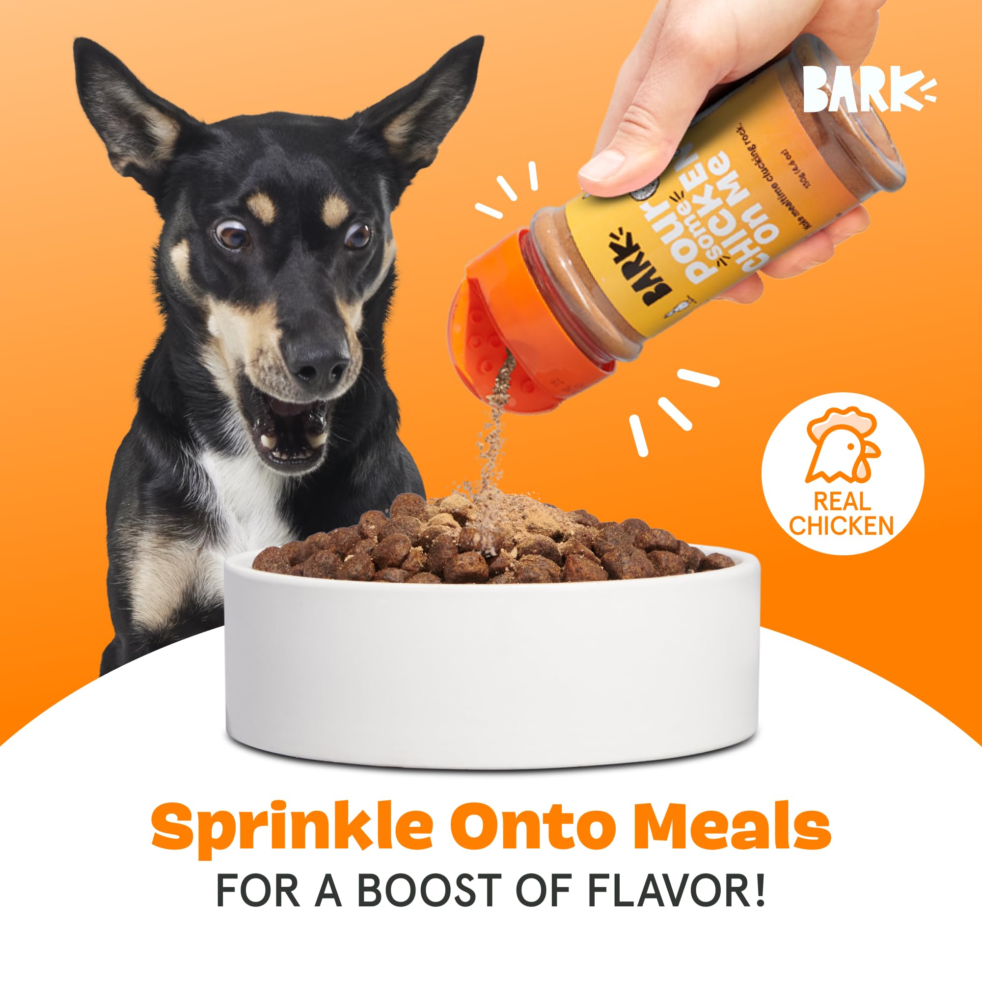 Barkbox Chicken Dog Treat Topper High Protein Limited Ingredient Meal Mixer, Rosemary Extract for Large & Small Breeds, Elevate Dog Food Dining, Shake & Pour for Dog Bowls (Pack of 3)