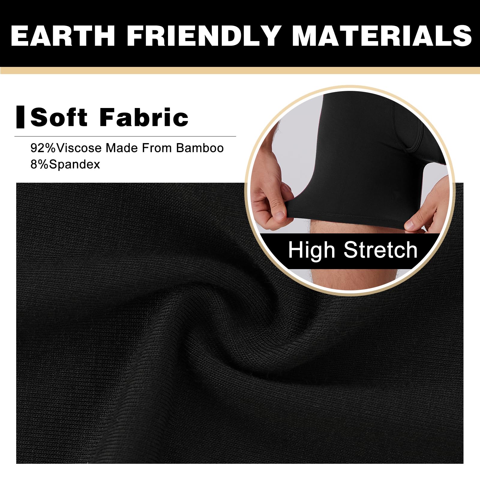 BAMBOO COOL Men's Ultra ComfortSoft Underwear, Moisture Wicking & Breathable No Ride Up Boxer Briefs with Fly, Multipack