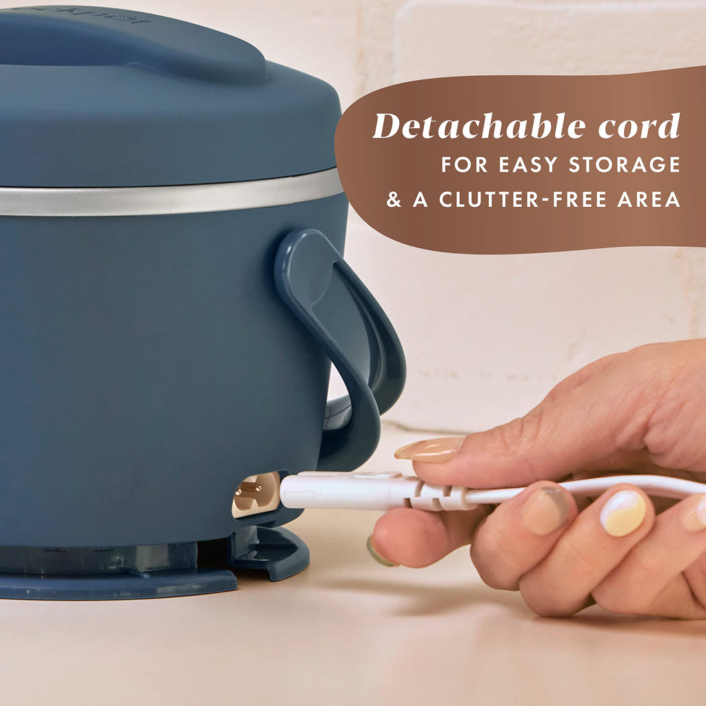 Crock-Pot 20oz Portable Electric Food Warmer, Personal Lunch Box Keeps Food Spill-Free & Warm, Ideal for Travel, Work, School, Car, On-the-Go, Dishwasher-Safe, Giftable, Faded Blue