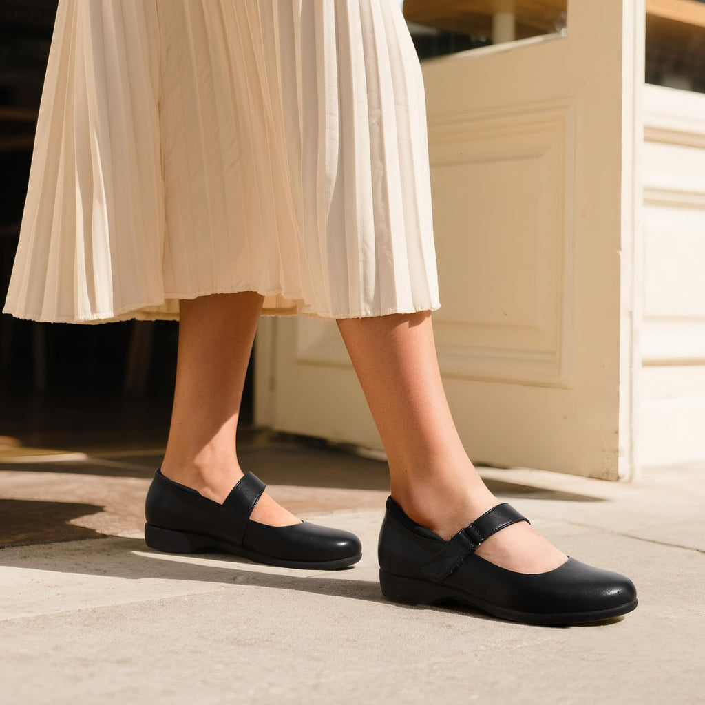 DREAM PAIRS Womens Ballet Mary Jane Flats, Comfortable Business Office Dress Shoes for Women Dressy and Work with Ankle Strap,Size 11,Black,SDFA2407W