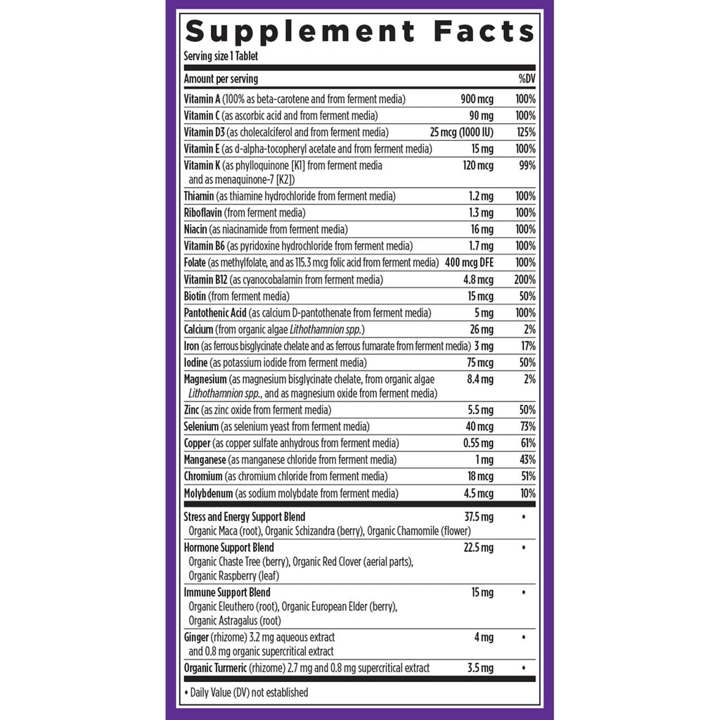 New Chapter Women’s Multivitamin, Iron, B6, B12, Biotin for Hair Growth, D3, Vit C, Zinc for Immune & Stress Support, Gentle on an Empty Stomach, One Daily, Non-GMO, Gluten-Free, 18+, 72 Tablets