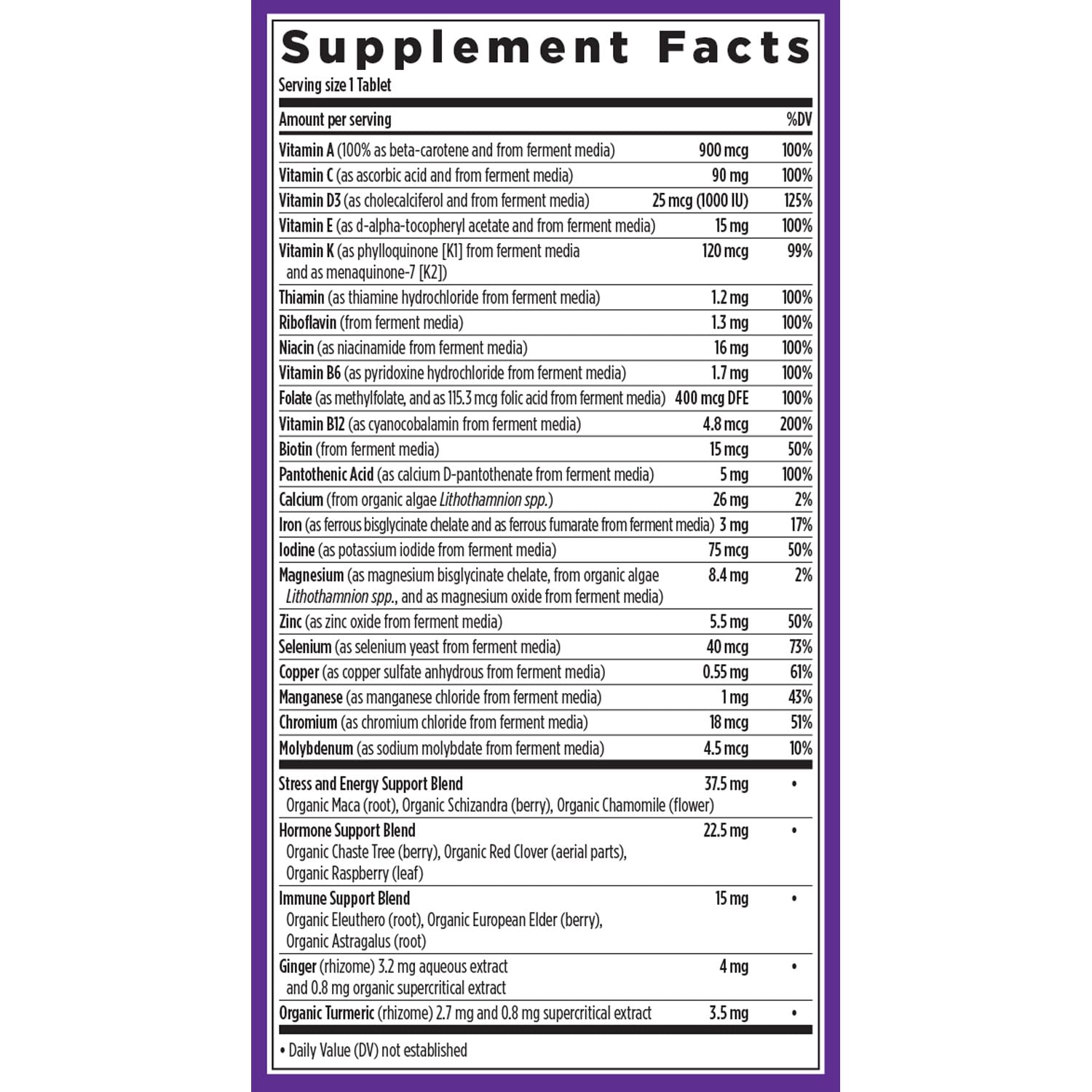 New Chapter Women’s Multivitamin, Iron, B6, B12, Biotin for Hair Growth, D3, Vit C, Zinc for Immune & Stress Support, Gentle on an Empty Stomach, One Daily, Non-GMO, Gluten-Free, 18+, 72 Tablets