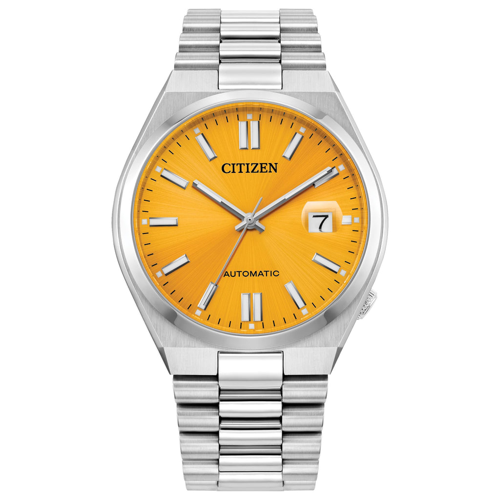 Citizen Men's Automatic Tsuyosa Sport Luxury Watch, Yellow Dial, Stainless Steel Bracelet and Case (Model: NJ0150-56Z)