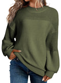 Dokotoo Fall Sweaters for Women 2025 Fashion Long Sleeve Round Neck Knit Pullover Tops Casual Loose Oversized Solid Color Sweater Outfits Christmas Winter Clothes Green Small